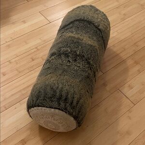 Versace Home Cream Tan Brown Black Accent Bolster Pillow